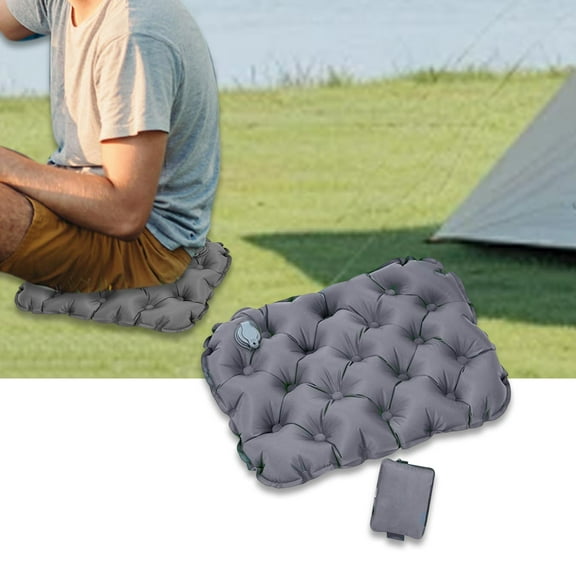 Serenable Inflatable Seat Cushion Office Chair Cushion Comfortable Seating Folding Air Cushion Car Seat Mat Pad for Lawn Travel Fishing Gray