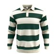 thumbnail image 4 of ClodeEU Men’s Long Sleeve Polos Casual Sweatshirts Tops, Striped Fashion Long Sleeve Pullover Tops, Big and Tall, Size S-3XL, 4 of 5