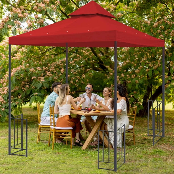 Yescom 8'x8' Gazebo Top Canopy Replacement 2 Tier UV30+ 200g/sqm