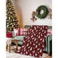 thumbnail image 2 of Christmas Flannel Blanket for Bed,Travel and Camping, Modern Winter Elk Pine Tree Stars Red Buffalo Plaid Super Soft Cozy Blanket for All Seasons 32"x48", 2 of 6