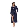 thumbnail image 4 of MAYFISH Women's 100% Cotton Robes Lightweight Kimono Long Soft Bathrobe for Women with Pockets(NavyBlue,2XL), 4 of 6