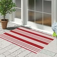 thumbnail image 6 of Red and White Striped Outdoor Rug 24'' x 35'' Door Mat Outdoor Machine Washable Welcome Mats Cotton Hand-Woven Entryway Rug for Front Porch/Entryway/Laundry/Bathroom/Bedroom, 6 of 7