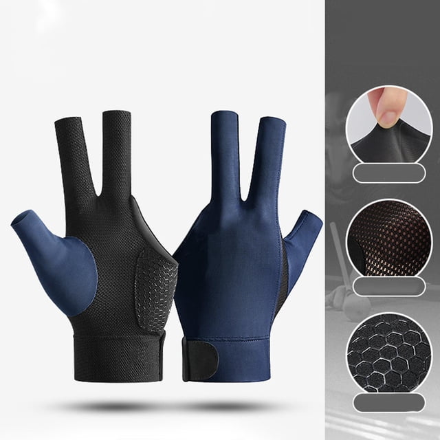 Pool Cue Mitts mano izquierda interior juego profesional billar accesorios para mujeres Azul oscuro Cola Guantes de billar