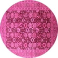 thumbnail image 1 of Ahgly Company Indoor Round Oriental Pink Industrial Area Rugs, 7' Round, 1 of 4