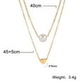 thumbnail image 5 of EUEAVAN Love Pearl Pendant Double Layer Stainless Steel Necklace Gold, 5 of 7