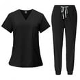 thumbnail image 4 of Milageto 2x Female Scrub Set Machine Washable Nurse Work Clothing Green and Black, 4 of 8