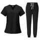 thumbnail image 4 of Blusa y pantalones médicos,Conjunto médico uniforme para mujer con escote en v y múltiples bolsillos,Blusa y pantalones médicos Lavable a máquina Cómodo,Ropa de trabajo de enfermera de, 4 of 10
