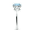 thumbnail image 3 of ANGARA Natural 2.3 ct Aquamarine and Diamond Three Stone Engagement Ring in 925 Sterling Silver for Women (Size-9mm) | March Birthstone, Anniversary, Jewelry Gift for Women | Natural Aquamarine Ring, 3 of 9
