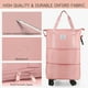 thumbnail image 4 of Bolsa de viaje con ruedas VOOWO ampliable con ruedas, 58 L, color rosa, 4 of 7