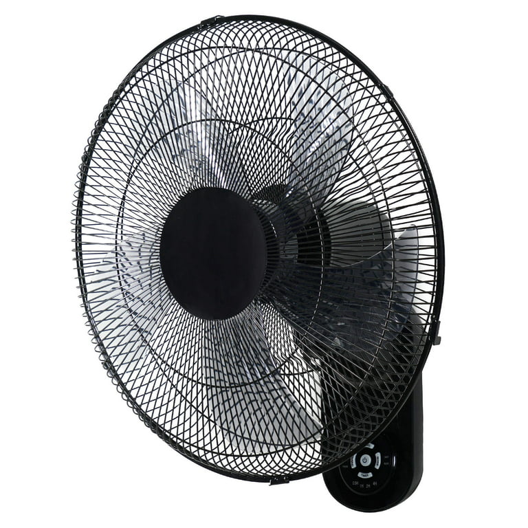 8” Small Wall Mount Fan with Remote Control, 90°Oscillating, 4 Speeds