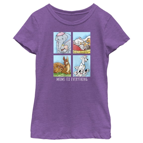 Girl's Disney Moms Fix Everything  Graphic Tee Purple Berry Large