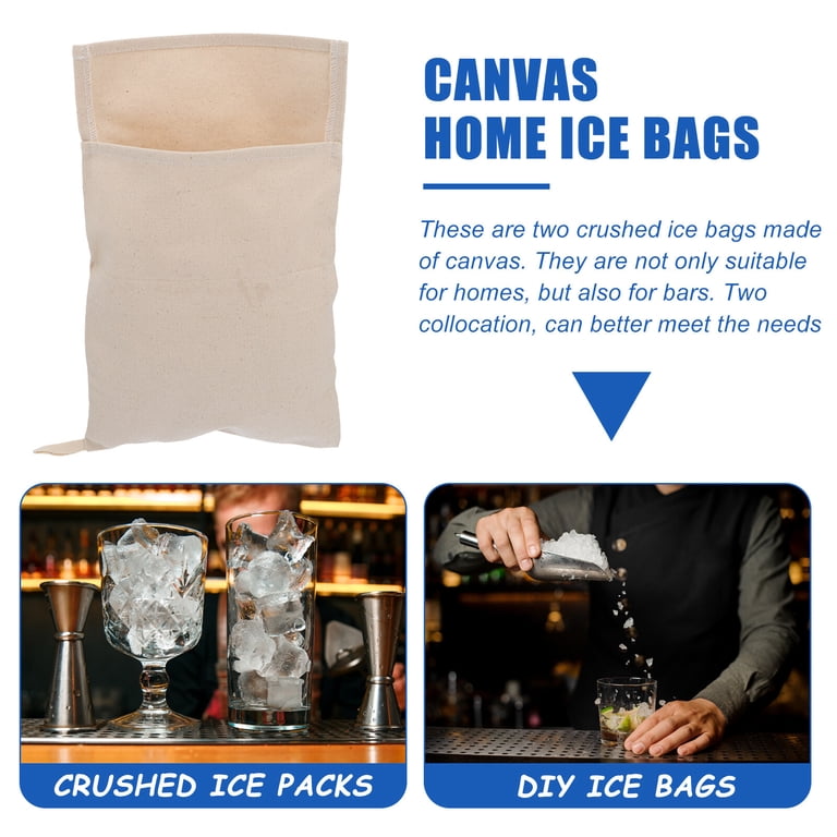 Kit Broyeur Glace Lewis - Sac Coton Et Marteau Bois - Pour Cocktails Et Glace Pilée
