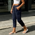 thumbnail image 6 of yillto Capris for Womens Straight Leg Pants with Pockets Fashion Cargo Outfit High Waist Dressy Pant, 6 of 7