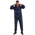 thumbnail image 2 of TiaoBug Combinaison Imperméable à Capuche une Pièce pour Homme, Combinaison de Pluie Réfléchissante, Combinaison à Fermeture Éclair, Bleu Marine G, 2 of 7