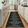 thumbnail image 2 of HOMERRY Striped Print Runner 2' x 6' for Hallway Modern Washable Throw Rugs for Kitchen Indoor Carpet, Black, 2 of 5