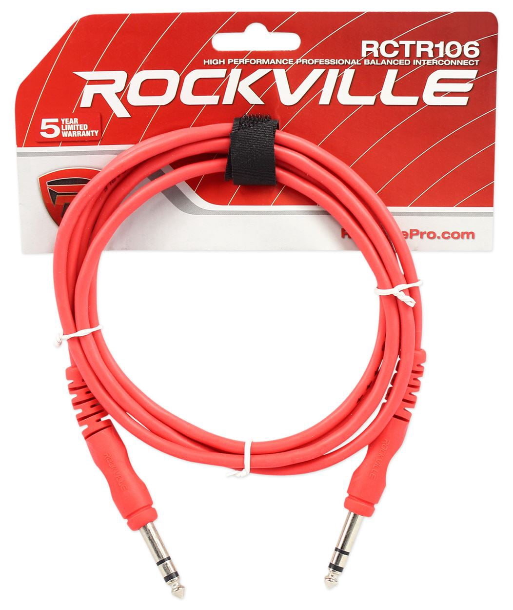 6 Rockville 6' 1/4'' TRS to 1/4'' TRS Cable 100% Copper (3 Colors x 2 of Each)