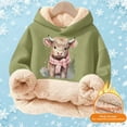 thumbnail image 2 of Girls Hoodie Lined Pullover Warm Winter Kids Casual Top with Cute Print Clothes, 2 of 5