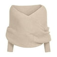 thumbnail image 2 of Women's Casual Solid Color Irregular Pullover Solid Color Sweater, 2 of 5