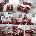 thumbnail image 5 of Winter Christmas Bedding Duvet Cover Set Queen Size 4 Pieces Snowflake Red and Black Plaid Bedding Set with Zipper Closure, 1 Comforter Cover 90x92 Inches 1 Flat Sheet & 2 Pillow Cases, 5 of 7