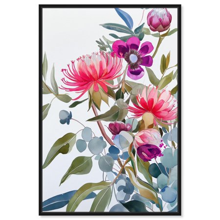 Watery Petals II Canvas Chic Floral Art by Art Remedy Black Frame 10 x 15