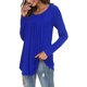 thumbnail image 2 of Top De Mujer, Blusa De Manga Larga Con Volantes De Color Puro De Poliéster Elástico Para Mujer, Cuello Redondo Para El Trabajo ANGGREK No, 2 of 5