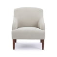 thumbnail image 3 of Aubrey Sea Oat Beige Fabric Upholstered Mid-Century Modern Arm Chair, 3 of 14