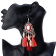 thumbnail image 4 of Pendientes de estilo étnico con borlas largas, personalidad y temperamento, pendientes Joker, gancho para la oreja de hoja dorada de estilo chino Características étnicas, 4 of 6
