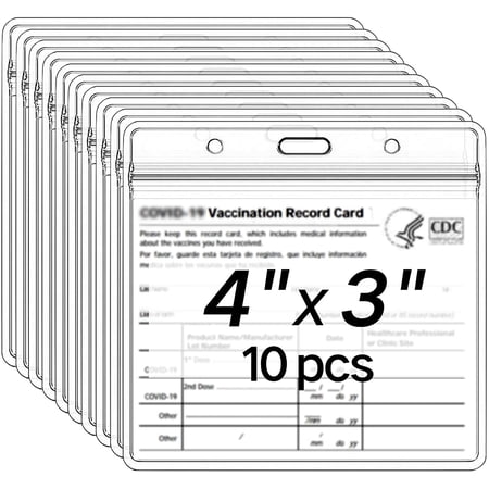 5 Pack CDC Card Protector Holder, Waterproof Clear Vinyl Plastic ID ...