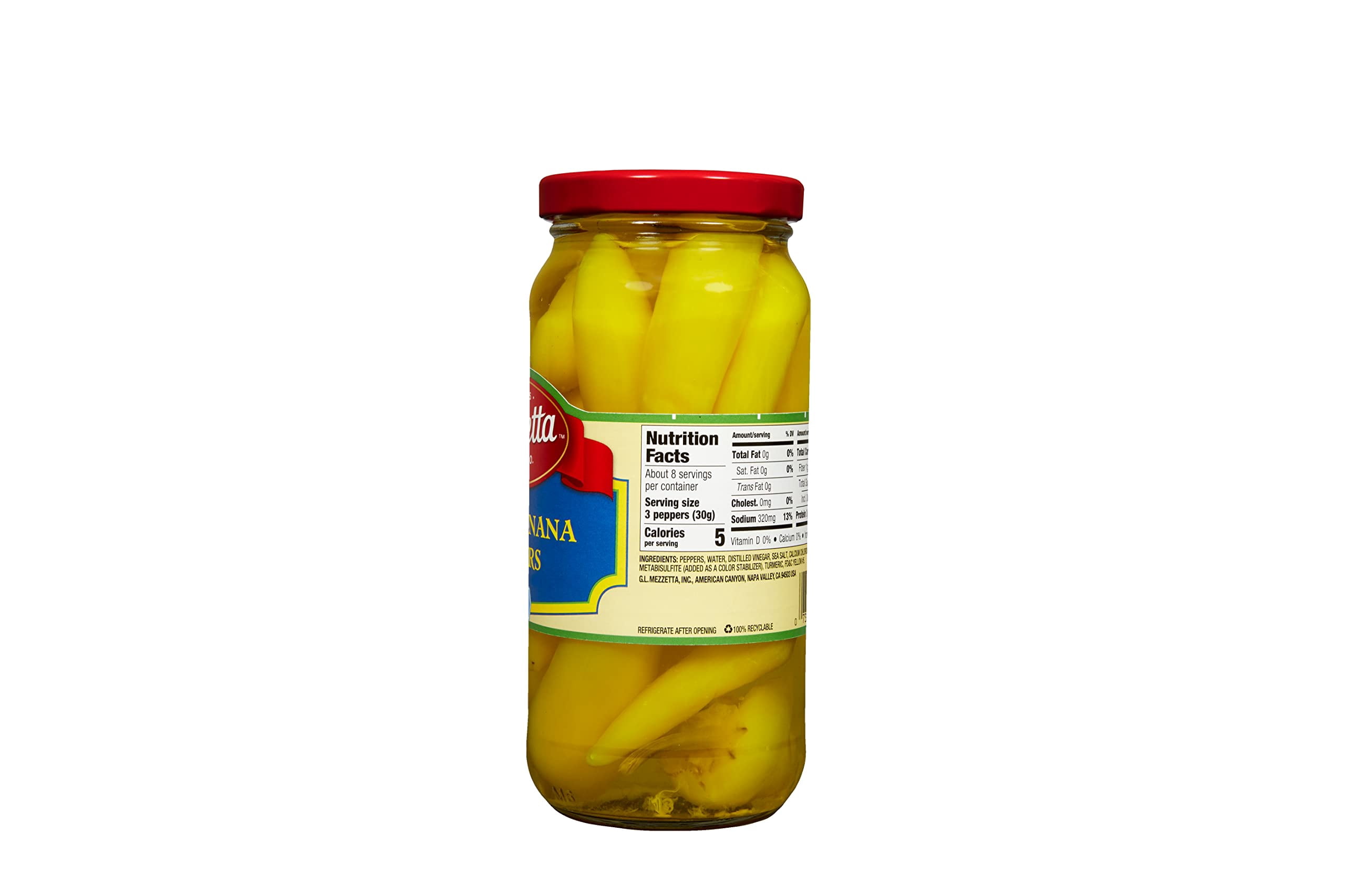 (Pack of 6) Mezzetta Mild Sweet Banana Peppers, 16 fl oz