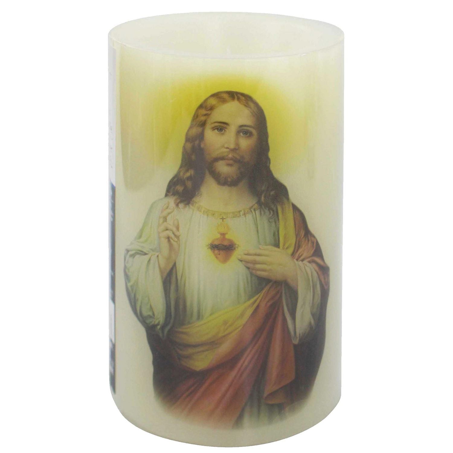 Mainstays 5" Unscented LED Wax Pillar Candle - Sacred Heart