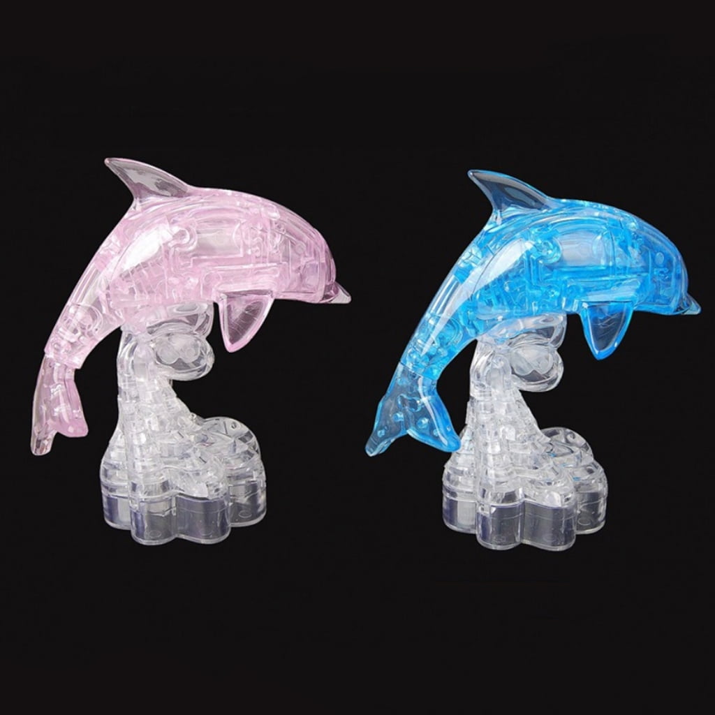 Crystal Gallery 3D Puzzle Blue Dolphin Building Model Kit Jigsaw Puzzle Gift 