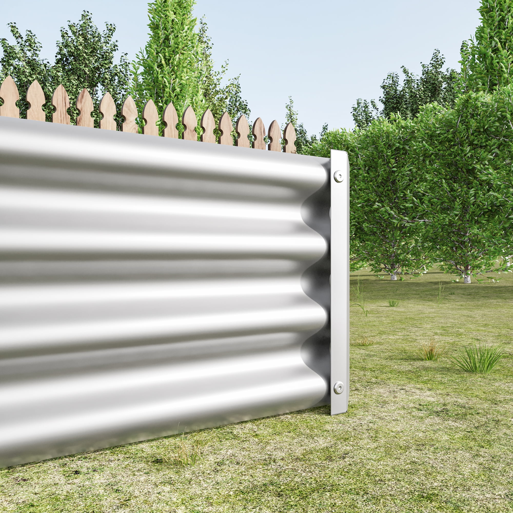 Raised Garden Bed Outdoor, Metal Raised Rectangle Planter Beds for Plants, Vegetables, Flowers, Silver 6x3x1ft