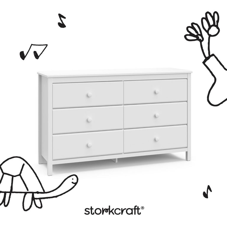 Free Shipping! Storkcraft Alpine 6 Drawer Nursery Dresser White