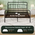 thumbnail image 4 of Amolife King Size Bed Frame, Metal Platform Bed with Vintage Headboard&Footboard, No Box Spring Required, Easy Assembly, Black, 4 of 7