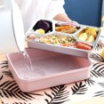 thumbnail image 5 of Stainless Steel Lunch Box Dinnerware Portable Grids Bento Boxes School Office Food Storage Containers Thermal Wooden Style 2022, 5 of 5