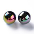 thumbnail image 2 of 500gs Opaque Acrylic Beads AB color Plated Round Black 20x19mm Hole: 2~3mm about 111pcs/500g, 2 of 6