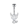 thumbnail image 2 of Descuento Corazón del diablo Anillos del ombligo Corazón Circón rojo 14G 316L Anillo del ombligo de acero inoxidable CZ Anillos del ombligo Joyería piercing del cuerpo para dama 3pacs JAMW Sencillez, 2 of 5