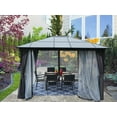 thumbnail image 5 of Kozyard Polycarbonate  12 ft. W x 10 ft. D Top Aluminum Permanent Edward Gazebo (Gray), 5 of 7