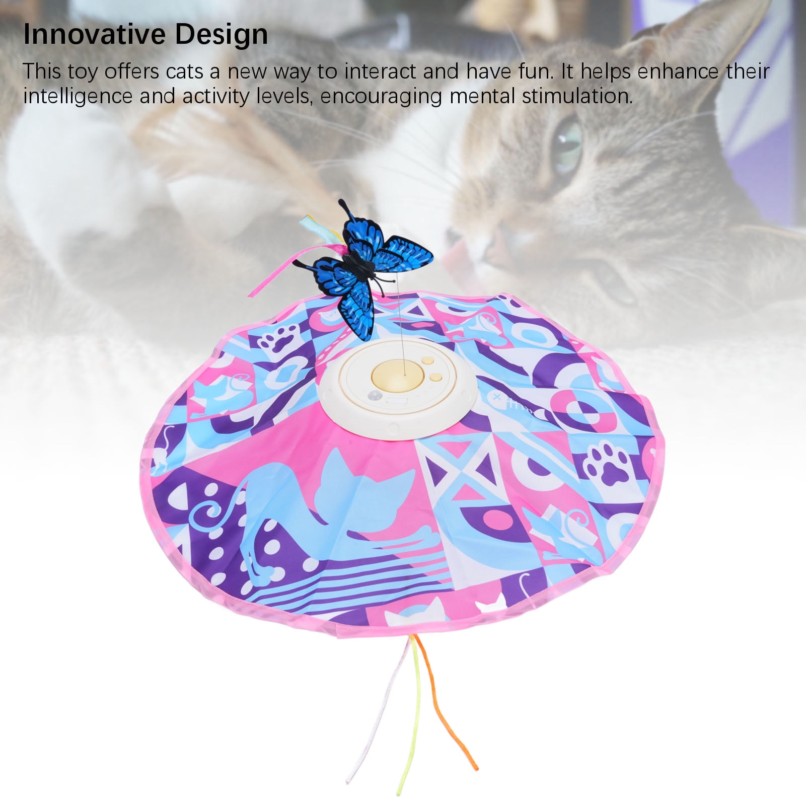 Nieyigj Interactive Cat Toys Funny 360 Degree Rotation Turntable Self Entertainment Hide and Seek Play Mat Toy for Indoor Exercise, Style 2 (7.87 inches / 20 cm, Assorted)
