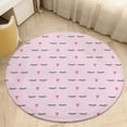thumbnail image 6 of Closed Eyes And Pink Hearts Round Carpet Circle Rug Outdoor Patio Area Rug Washable Large Area Rugs Hallway Room Decor Fitness Mats, 6 of 8