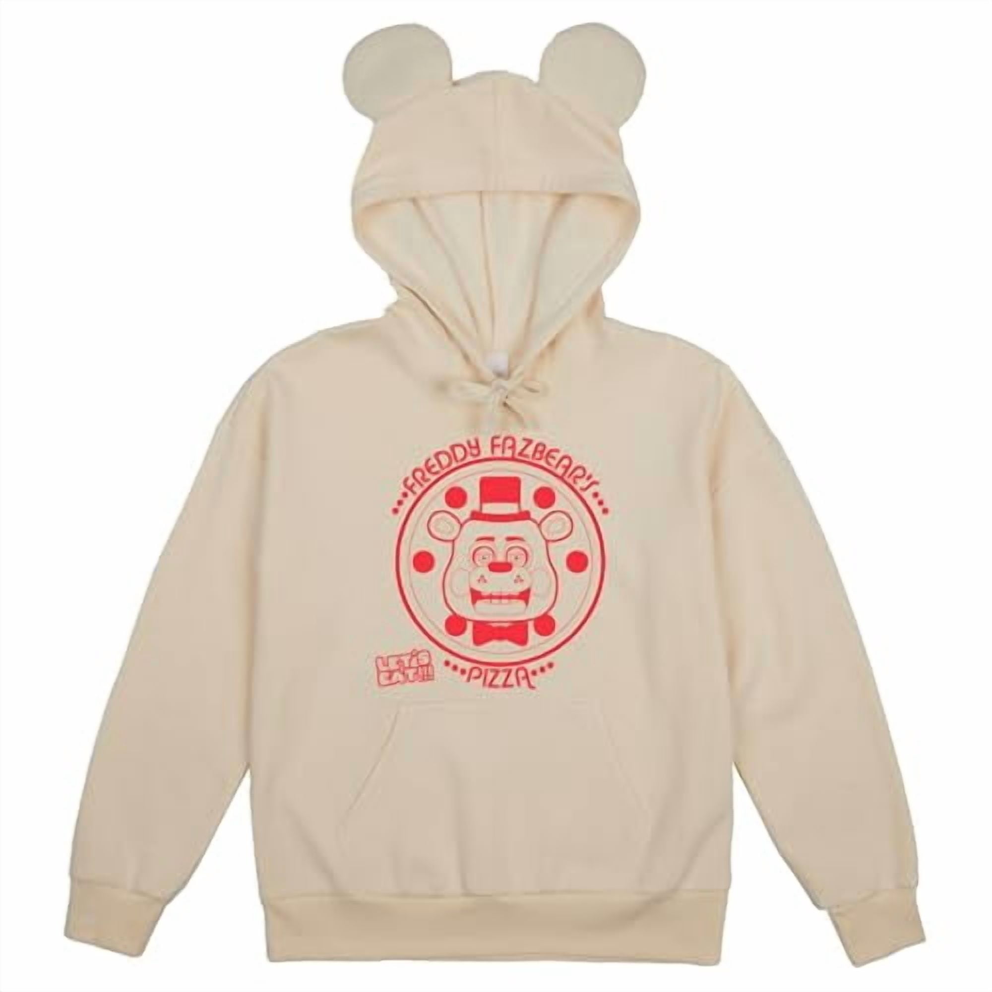 Five Nights At Freddy's Freddy Fazbear's Pizza Women's Tofu Long Sleeve Hooded Sweatshirt With 3D Ears-Large
