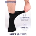thumbnail image 4 of Hugh Ugoli Diabetic Socks for Men, Soft Loose Ankle Rayon Socks, Extra-Wide, Thin, Seamless Toe and Non-Binding Top, Black/Navy Blue, Shoe Size: 8-11, 8 Pairs, 4 of 8