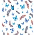 thumbnail image 3 of Butterfly Duvet Cover Set, Feathers and Butterflies Watercolor Style Image Print Vintage Style Print, Decorative 3 Piece Bedding Set with 2 Pillow Shams, Calking Size, Blue White Grey, by Ambesonne, 3 of 3