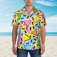 thumbnail image 5 of Fashion 80s 90s Men'S 3d Print Casual Button Down Shirts, Novelty Hawaiian Short Sleeves L, 5 of 7