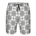 thumbnail image 3 of Honeii's Retro sketch flower lines Print Men's Casual Shorts with Drawstring，Swim Trunks Quick Dry Beach Shorts, 3 of 5