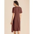 thumbnail image 3 of Moomaya Womens Front Slit Dress, V Neck Short Sleeves Summer Midi Dress, 3 of 7