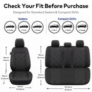 FLORAY Waterproof PU Leather Car Seat Covers Full Set, Universal Auto Seat Protectors for Sedans & Compact SUVs, Airbag Compatible, Black