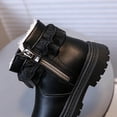 thumbnail image 7 of Girls Warm Ankle Boots Fleece Lined Lace Trim Side Zipper Booties Kids Cute Platform Non-Slip Short Boots Black 6.5 Toddler, 7 of 7