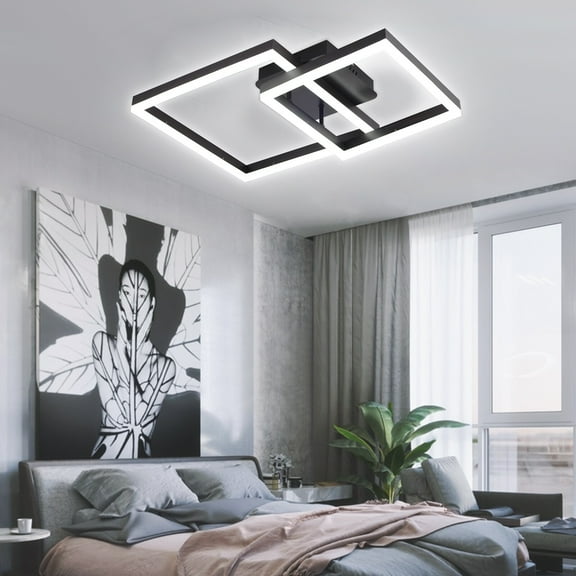 Modern LED Ceiling Light Dimmable Flush Mount Lamp Chandelier Living Room Remote Dining Rooms, Kitchens, Cafes Coffee Color