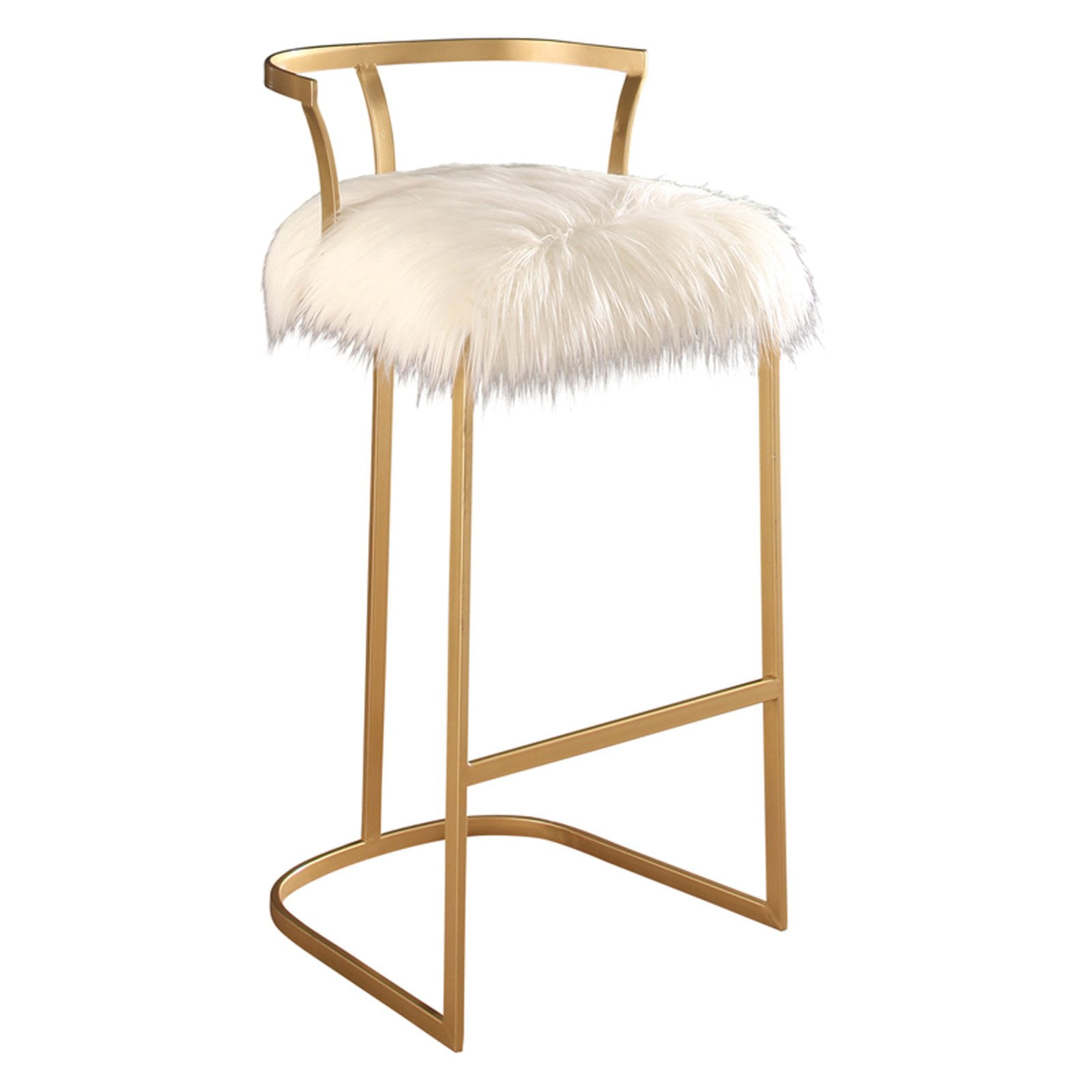 Abbyson Paulina Faux Fur Vanity Stool - Walmart.com